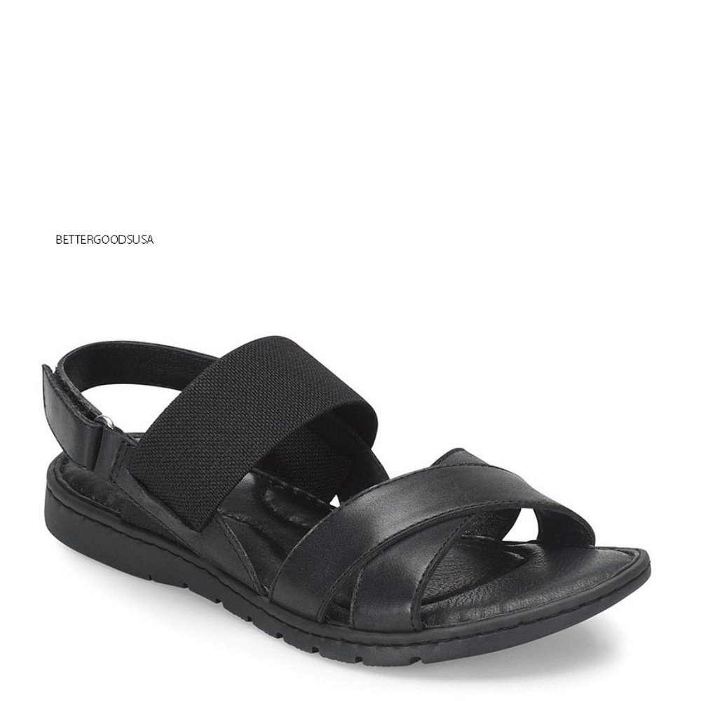 Born women Zinnia Black Elastic Strap Sandals 6 M